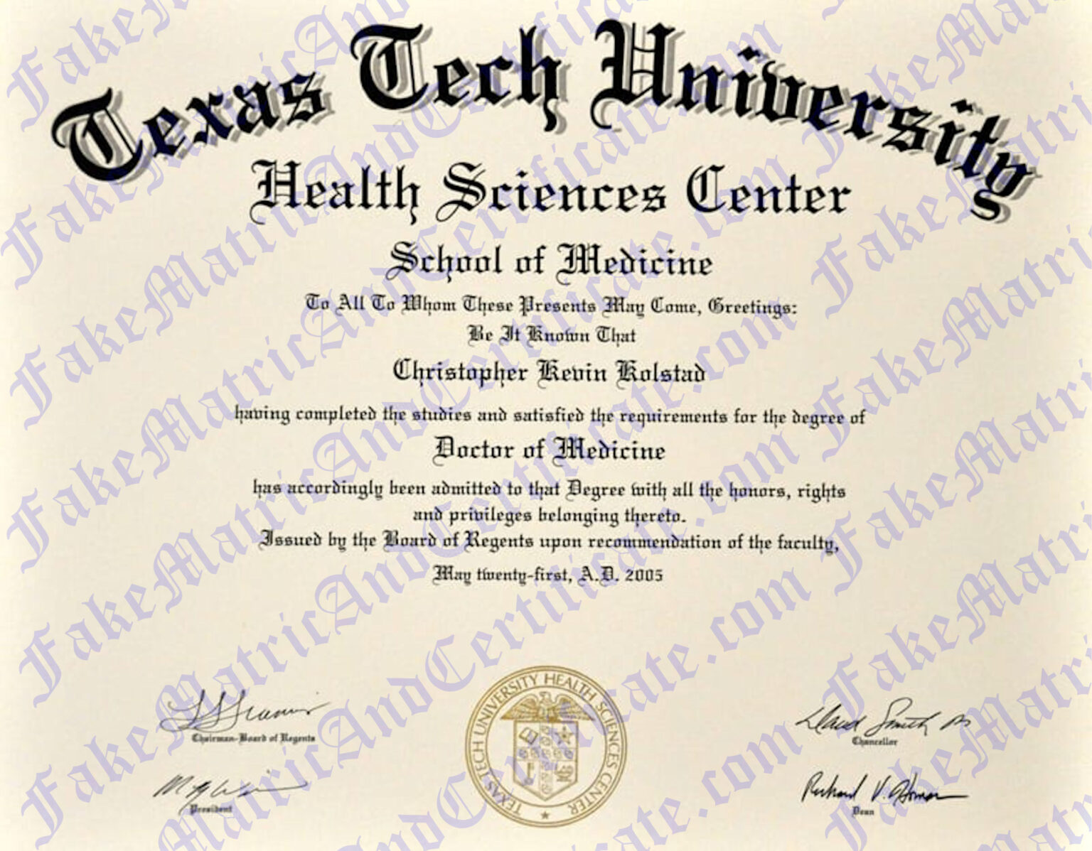 Store Fake Matric and Certificate