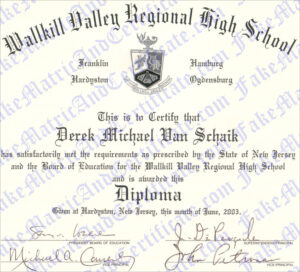 Diploma - Wallkill Valley Regional High School
